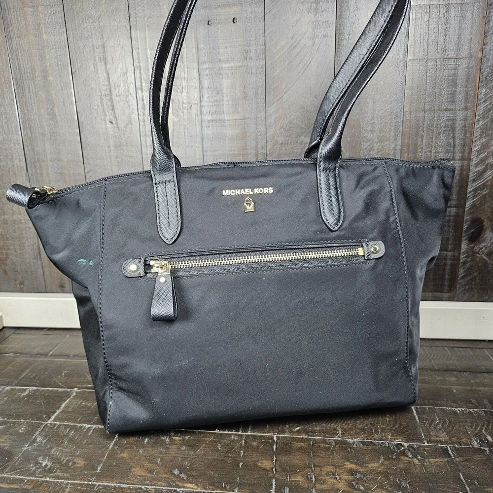 Michael Kors Womens Black‎ Nylon Kelsey Tote Bag Purse